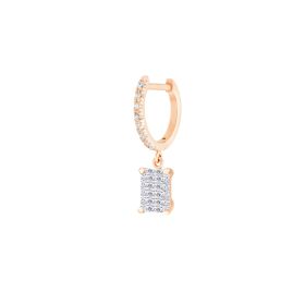 Boucle d'oreille Ginette NY Solo Diamond Midnight Hoop Or Rose
