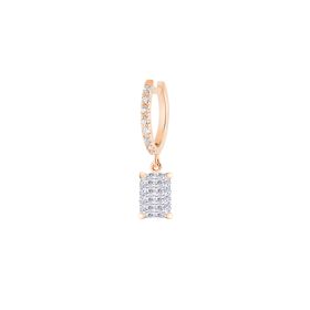 Boucle d'oreille Ginette NY Solo Diamond Midnight Hoop Or Rose