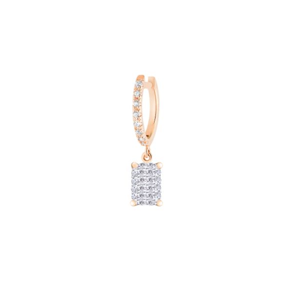 Boucle d'oreille Ginette NY Solo Diamond Midnight Hoop Or Rose