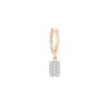 Boucle d'oreille Ginette NY Solo Diamond Midnight Hoop Or Rose