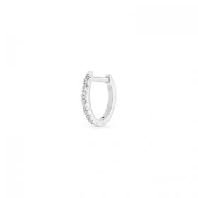 Boucle d'oreille Ginette NY Be Mine Solo White Diamond Hoop Or Blanc