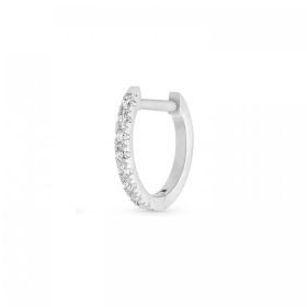 Boucle d'oreille Ginette NY Be Mine Solo White Diamond Hoop Or Blanc