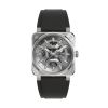 Montre BELL & ROSSBR-03 Skeleton Grey Steel 41mm Bracelet Caoutchouc 