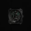 Montre BELL & ROSSBR-03 Skeleton Grey Steel 41mm Bracelet Caoutchouc 