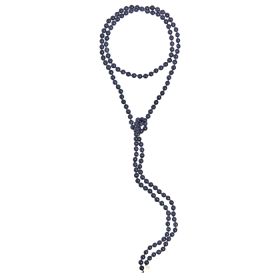 Ginette NY Blue Sandstone Bead Sautoir Or Rose