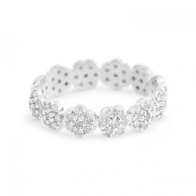 Ginette NY Be Mine Lotus White Mini Diamond Band Or Blanc