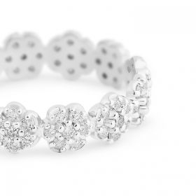 Ginette NY Be Mine Lotus White Mini Diamond Band Or Blanc