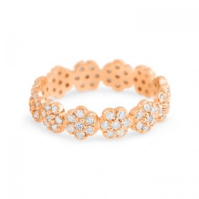 Ginette NY Be Mine Lotus Mini Diamond Band Or Rose