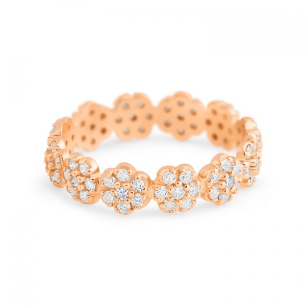 Ginette NY Be Mine Lotus Mini Diamond Band Or Rose