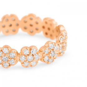 Ginette NY Be Mine Lotus Mini Diamond Band Or Rose