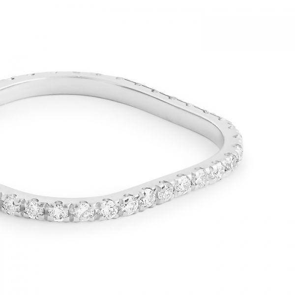 Ginette NY Be Mine Diamond Tv White Mini Ring Or Blanc