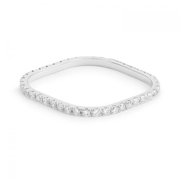 Ginette NY Be Mine Diamond Tv White Mini Ring Or Blanc