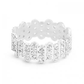 Ginette NY Be Mine Diamond Strip White Large Band Or Blanc