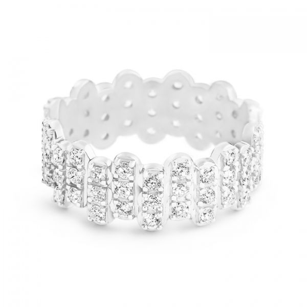 Ginette NY Be Mine Diamond Strip White Large Band Or Blanc