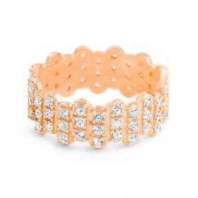 Ginette NY Be Mine Diamond Strip Large Band Or Rose