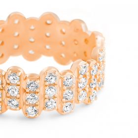 Ginette NY Be Mine Diamond Strip Large Band Or Rose