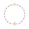 Bracelet gigi CLOZEAU Croix Vintage Diamant Or Rose 17 cm