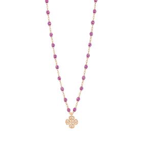 Collier gigi CLOZEAU Lucky Trèfle Diamants & Or Rose 42cm