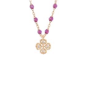 Collier gigi CLOZEAU Lucky Trèfle Diamants & Or Rose 42cm