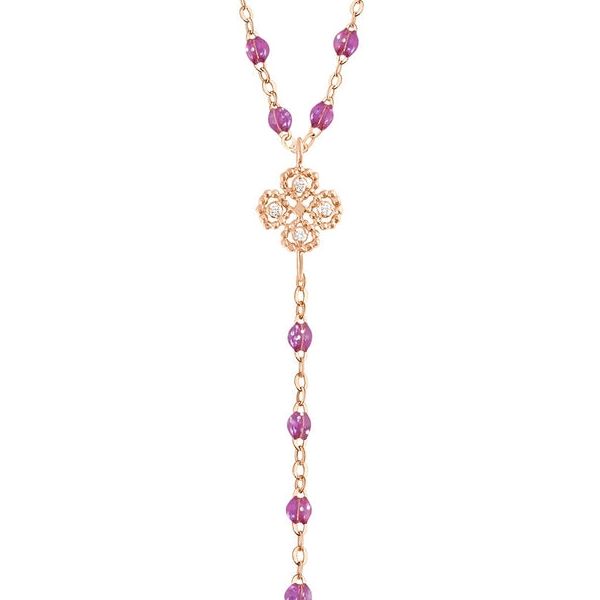 Chapelet gigi CLOZEAU Lucky Trèfle Diamants & Or Rose
