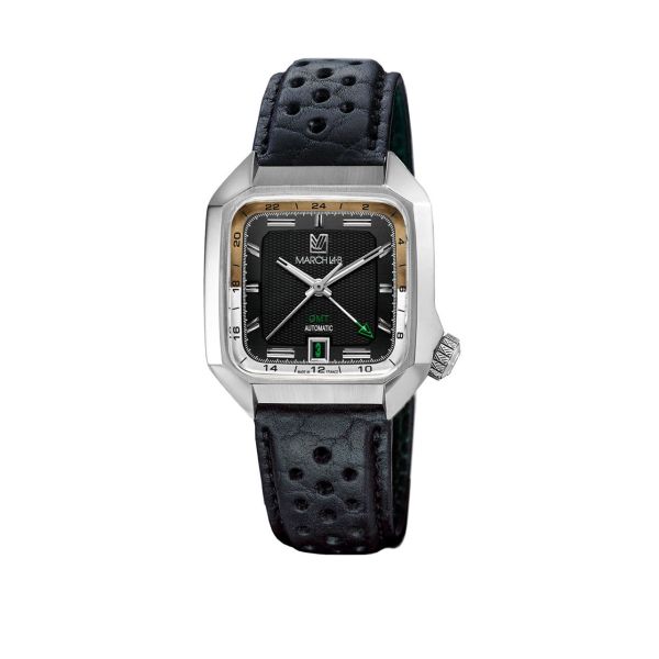 Montre MARCH LA.B AM2 Slim GMT Automatique Empire Bracelet Cuir Bison