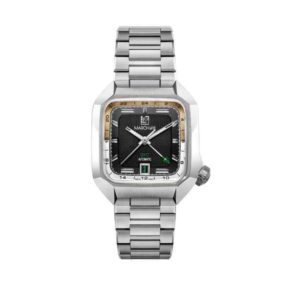 Montre MARCH LA.B Slim GMT Slim Automatique Empire Bracelet Acier Signature