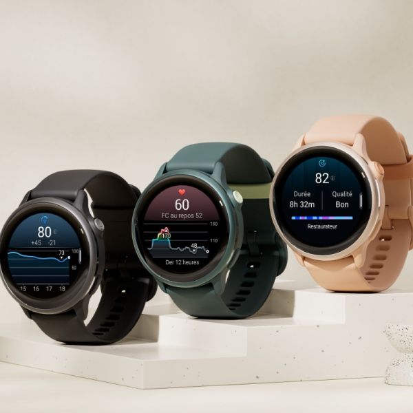 Montre Garmin Vivoactive 5 Boitier Ivoire Lunette Aluminium Soft Gold