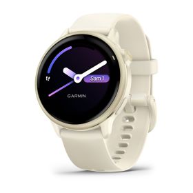 Montre Garmin Vivoactive 5 Boitier Ivoire Lunette Aluminium Soft Gold