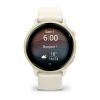 Montre Garmin Vivoactive 6 Lunar Gold bracelet ivoire