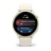 Montre Garmin Vivoactive 6 Lunar Gold bracelet ivoire