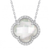 Collier Morganne Bello Victoria Diamant Or Blanc Grande Nacre Blanche Diamants