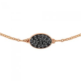 Bracelet Ginette NY Sequin Black Diamond Bracelet Or Rose