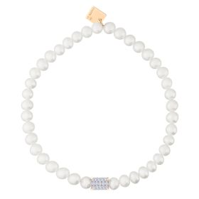 Bracelet Ginette NY Mini Midnight Pearl & Diamond Bracelet Or Rose