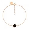 Bracelet Ginette NY Mini Ever Onyx Disc Bracelet Or Rose