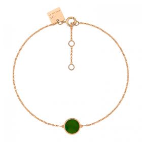 Bracelet Ginette NY Mini Ever Jade Disc Bracelet Or Rose