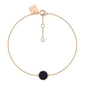 Bracelet Ginette NY Mini Ever Blue Sandstone Disc Bracelet Or Rose