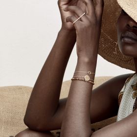 Bracelet Ginette NY Maria Mini Tiger Eye Bead Bracelet Or Rose