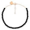 Bracelet Ginette NY Maria Mini Onyx Bead Bracelet Or Rose