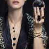 Bracelet Ginette NY Maria Mini Onyx Bead Bracelet Or Rose