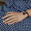 Bracelet Ginette NY Maria Mini Onyx Bead Bracelet Or Rose