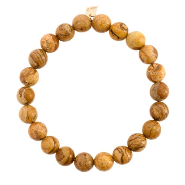 Bracelet Ginette NY Heal Picture Jasper Bead Bracelet Or Rose