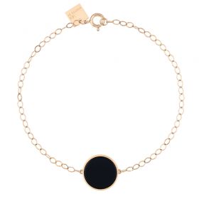 Bracelet Ginette NY Ever Onyx Disc Bracelet Or Rose