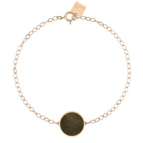 Bracelet Ginette NY Ever Golden Obsidian Disc Bracelet Or Rose
