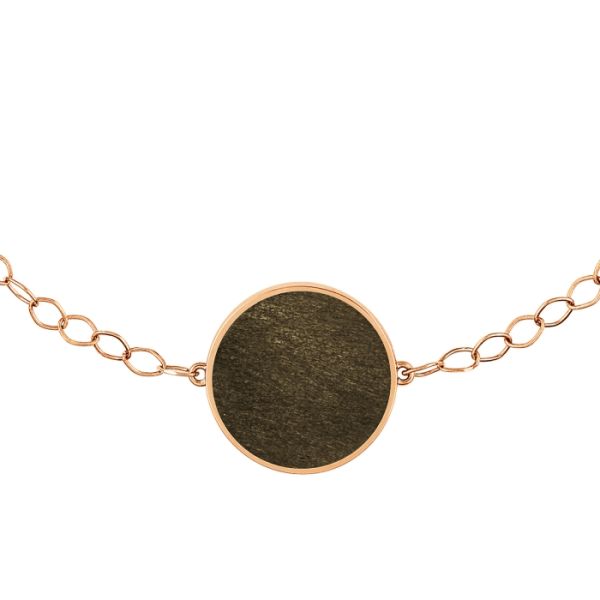 Bracelet Ginette NY Ever Golden Obsidian Disc Bracelet Or Rose