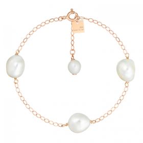 Bracelet Ginette NY Bead Chain Bracelet Pearl Or Rose