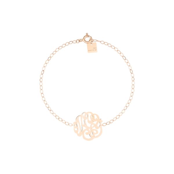 Bracelet Ginette NY Baby Lace Monogram Bracelet Or Rose