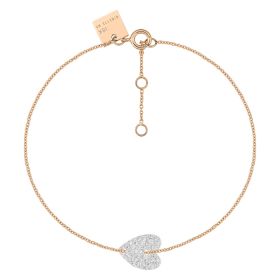 Bracelet Ginette NY Angele Mini Diamond Heart Bracelet Or Rose