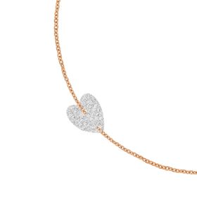 Bracelet Ginette NY Angele Mini Diamond Heart Bracelet Or Rose