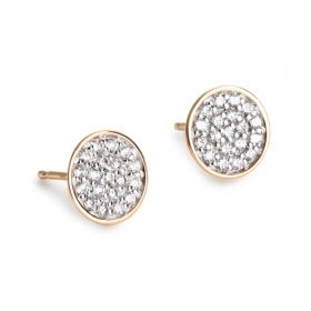 Boucles d'oreilles Ginette NY Round Sequin Diamond Earrings Or Rose