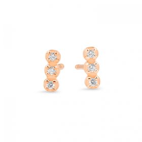 Boucles d'oreilles Ginette NY Diamond Strip Earrings Or Rose